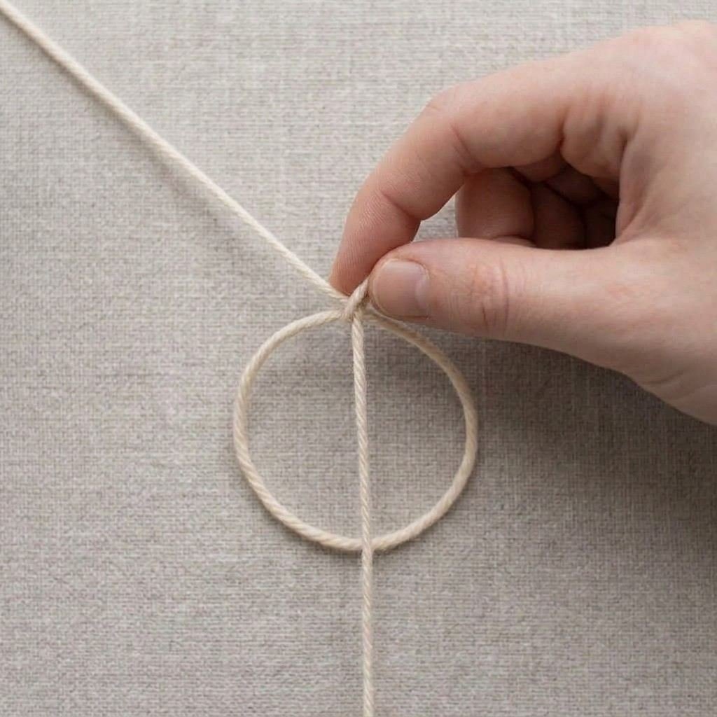 The yarn ring pinched at the crossing point