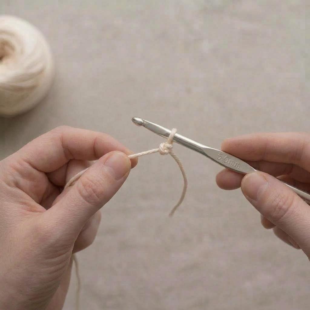 Pulling the tail to snug the knot against the loop on the hook